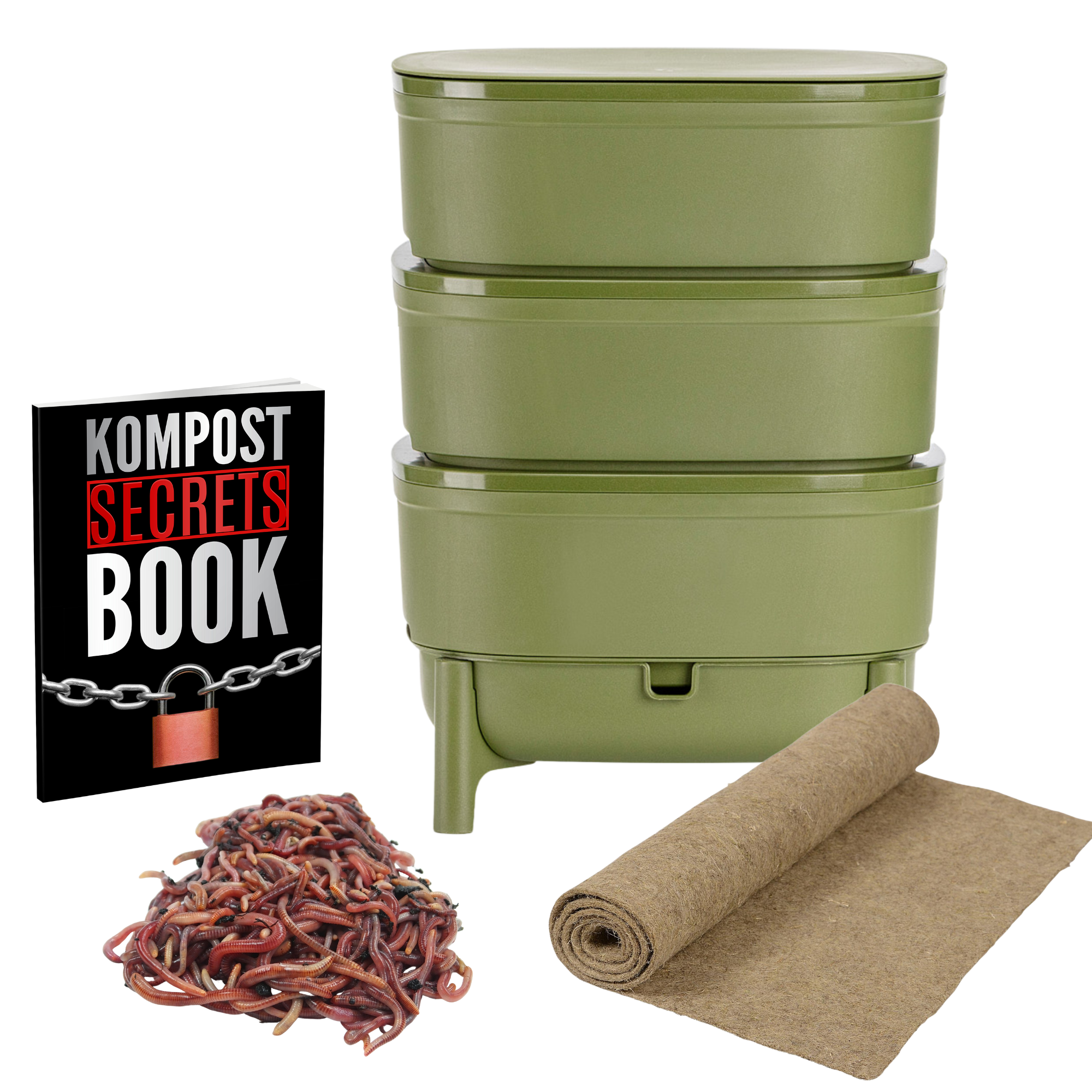 Moutta Magic Worm Komposter - Wurmkompostierung Für Küche & Balkon | 3x12 Liter