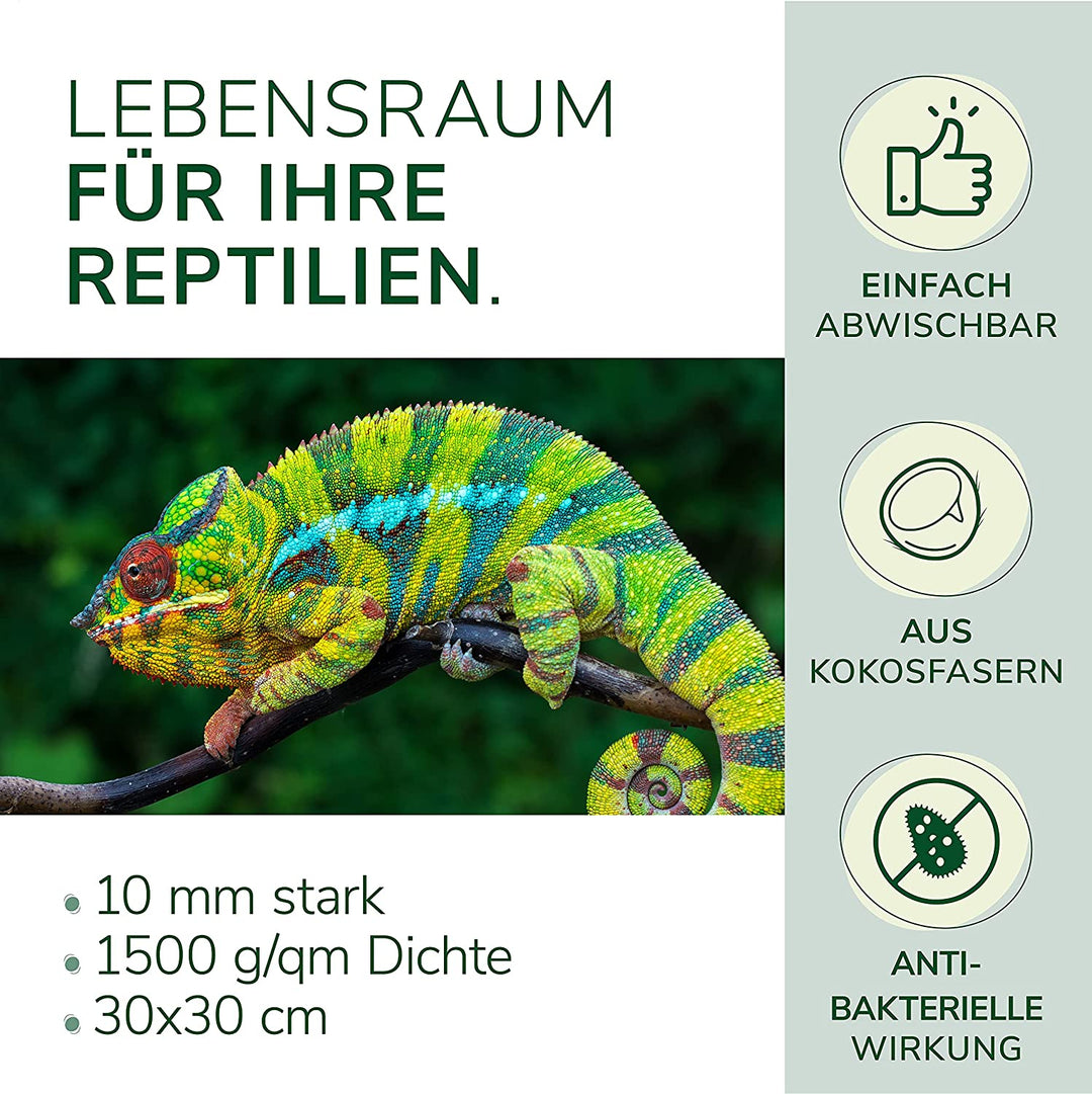 5 Stück - Terrarien Reptilienteppich aus Kokosfaser