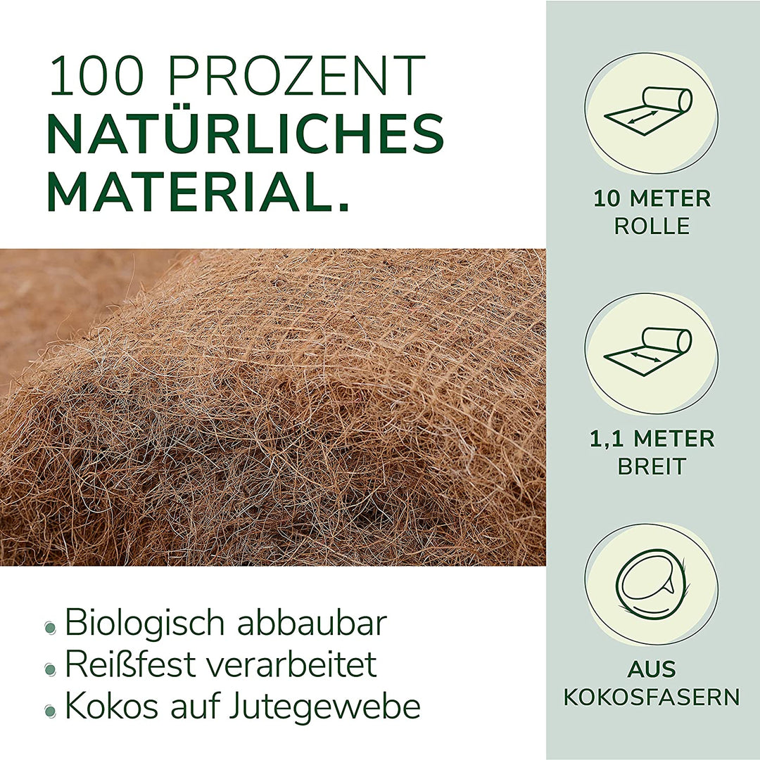 Natursache Erosionsschutzmatte - Kokos/Jute - 1 x 10m