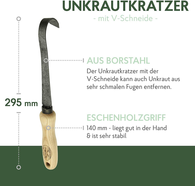 DeWit Unkraut-Kratzer 29,5 cm I Profi Garten-Fugenreiniger & Hand-Grubber