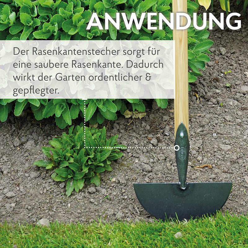 DeWit Rasenkantenstecher mit praktischem T-Griff 99 cm aus Borstahl I Profi Garten-Zubehör zum Stechen von Rasenkanten