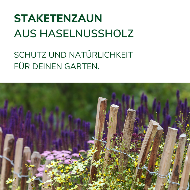 Staketenzaun - Flexibler Gartenzaun aus Haselnuss