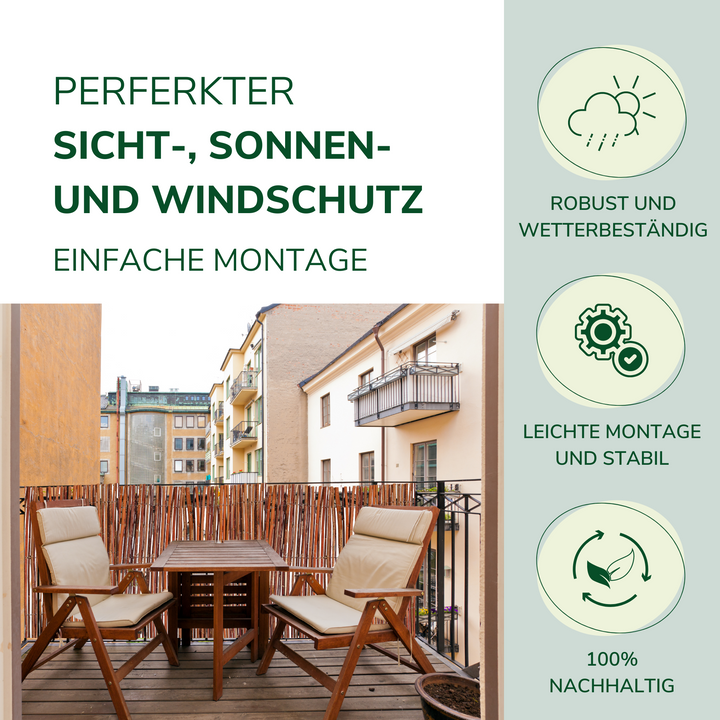 Weidenmatte um 30% reduziert - Sichtschutz und Windschutz für Balkon, Terrasse und Garten