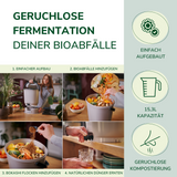 Effektiver & geruchloser Biomülleimer für die Küche - Bokashi Essential Eimer Starterset (Komposter)