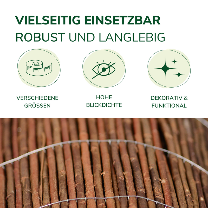 Weidenmatte um 30% reduziert - Sichtschutz und Windschutz für Balkon, Terrasse und Garten