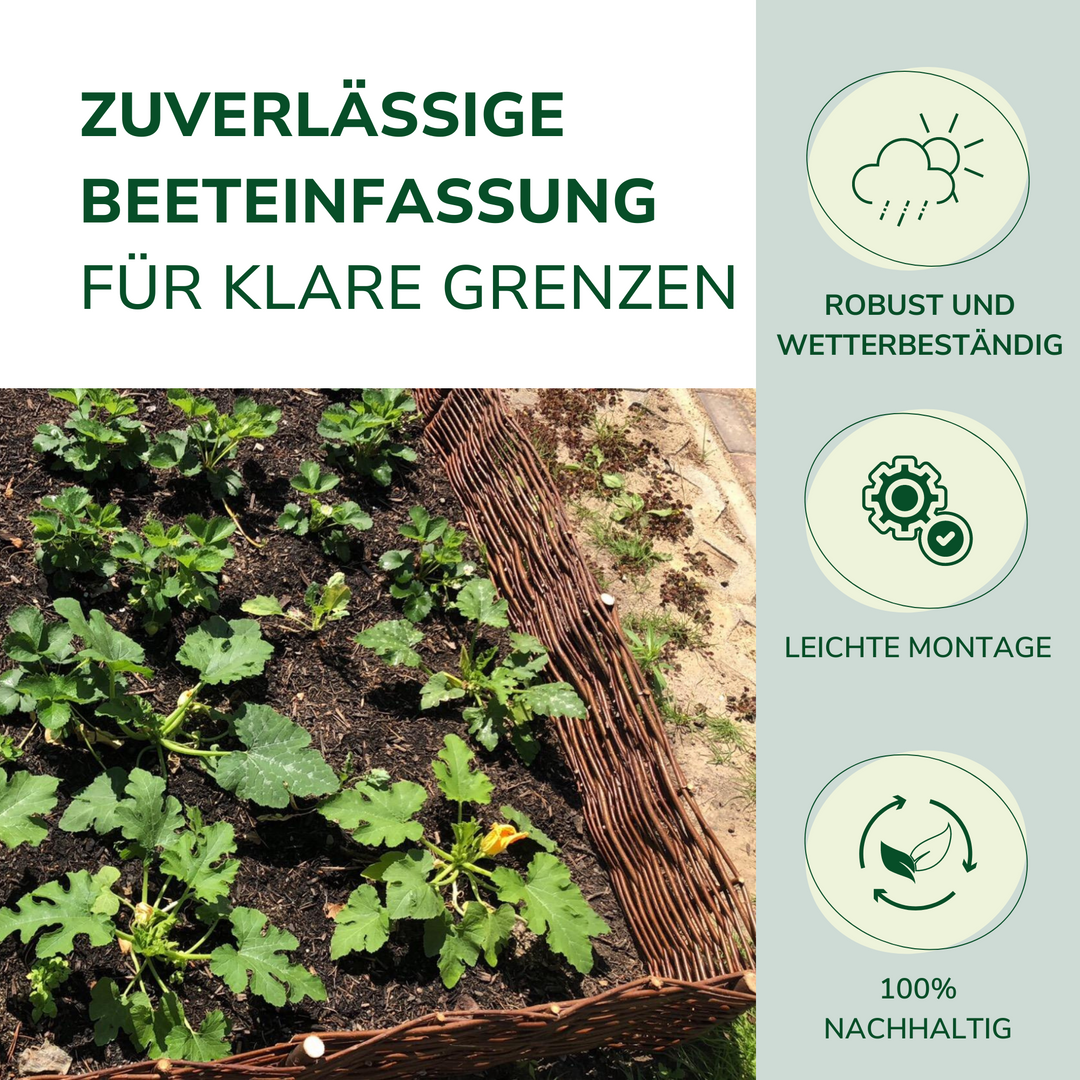 5 x Weidenzaun Beeteinfassung