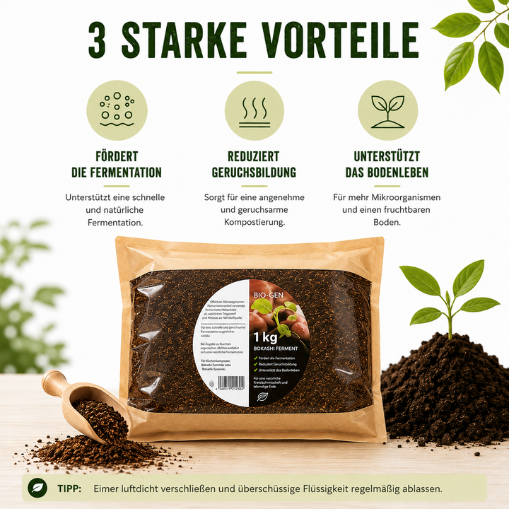 Bokashi-Flocken mit EM – für die natürliche Fermentation deiner Küchenabfälle