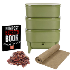 SET Kleiner Wurmkomposter inkl. Zusatzetage, 500 Kompostwürmer & Zubehör
