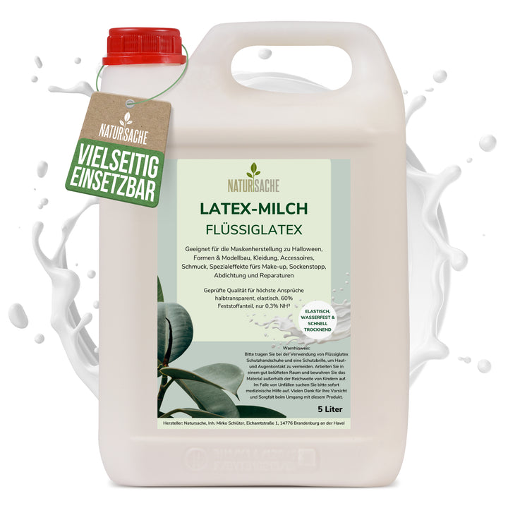 Natursache Flüssiglatex Latexmilch - Naturlatex geeignet für Halloween-Masken, Hautkleber, Sockenstopp