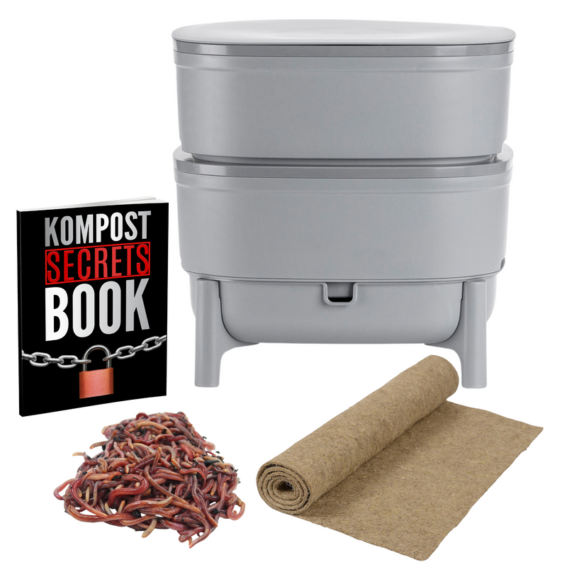 Kleiner Komposter - Wurmkomposter - inkl. 500 Kompostwürmer & Zubehör