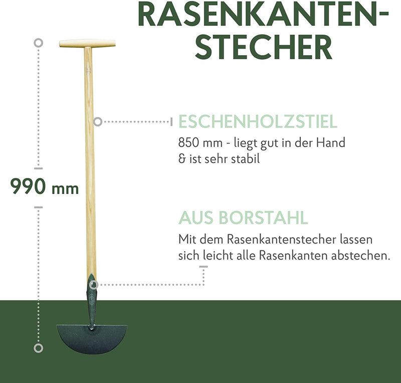 Rasenkantenstecher mit Holz-Stiel (90 cm)