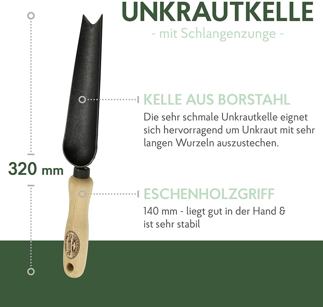 DeWit Unkraut-Kelle aus Borstahl 32 cm I Unkrautstecher in Bester Qualität