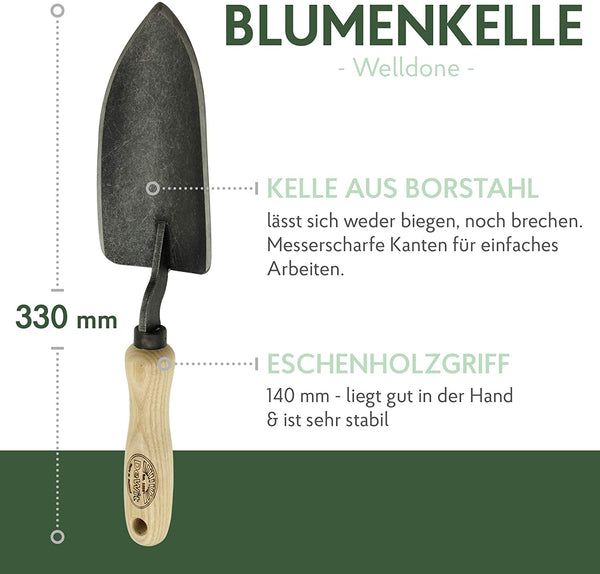 DeWit Blumenkelle 'Welldone' 33 cm I Profi Blumenschaufel & Unkrautstecher