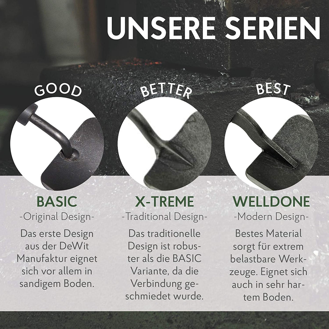 DeWit Blumengabel 'Twisted Hand-Fork Welldone' 30 cm I Profi Grabegabel aus Borstahl