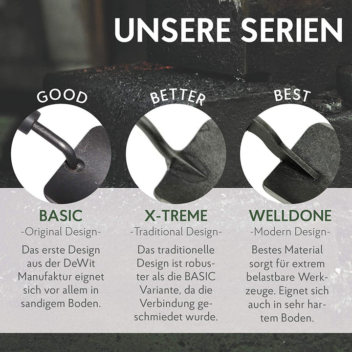 DeWit Blumengabel 'Twisted Hand-Fork Welldone' 30 cm I Profi Grabegabel aus Borstahl