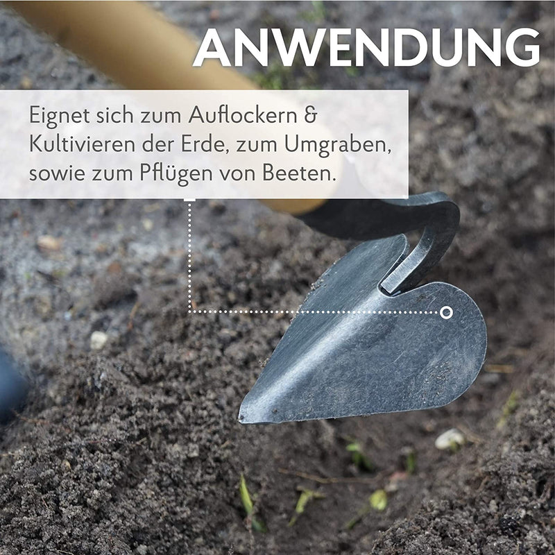 DeWit Häufelpflug 61 cm mit Knopfstiel I Profi Pflug-Schar aus Borstahl I Premium Garten-Zubehör zum Anhäufeln von Erde