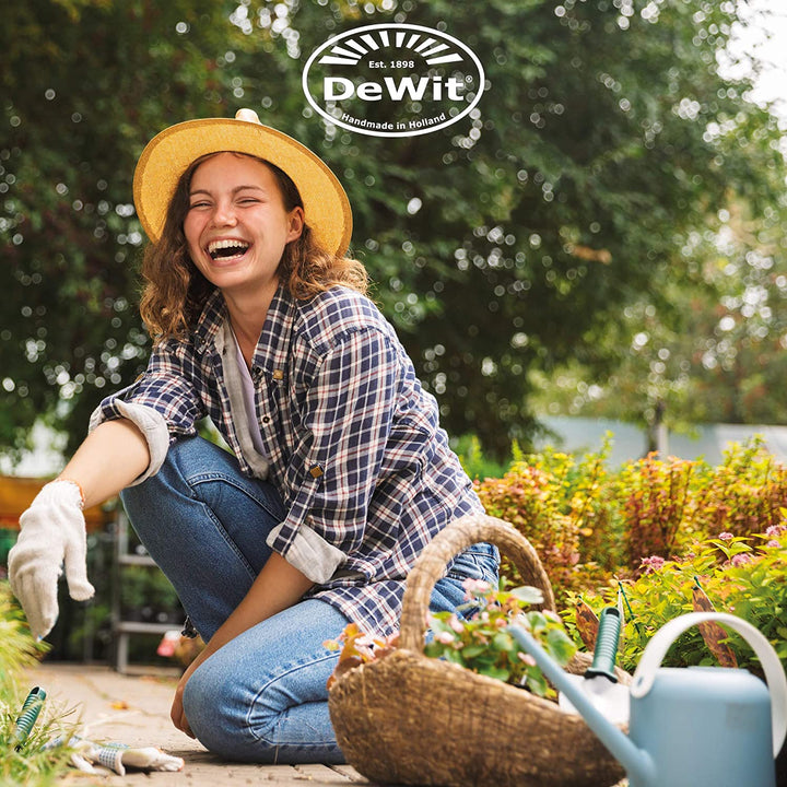 DeWit Kombi-Hacke aus Borstahl mit 3 Zinken 35 cm I Profi Gartenhacke I Premium Gartenzubehör zum Unkraut entfernen & Bodenlockern