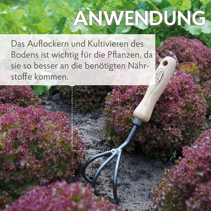 DeWit Blumenkralle 28 cm I Profi Grubber aus Borstahl mit 3 Zinken