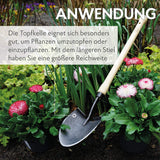 DeWit Topfkelle ‚Welldone‘ mit langem Stiel 68 cm I Profi Blumenschaufel & Topfschaufel aus Borstahl